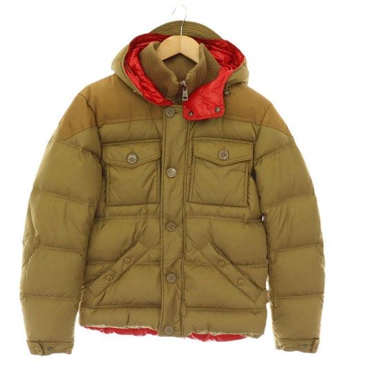 Moncler Rousseau Down Jacket Zip Up 1 Khaki Brown