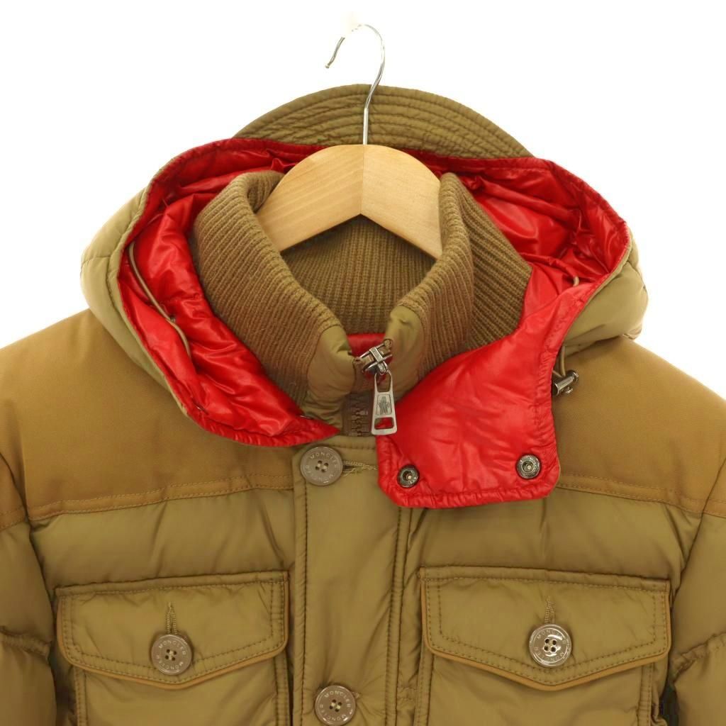Moncler Rousseau Down Jacket Zip Up 1 Khaki Brown — view 4