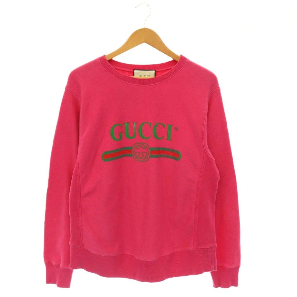 Gucci Vintage Logo Print Sweatshirt S Pink