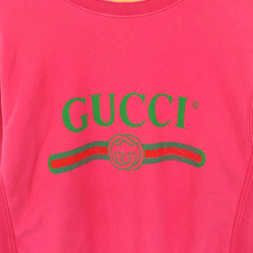 Gucci Vintage Logo Print Sweatshirt S Pink — view 3