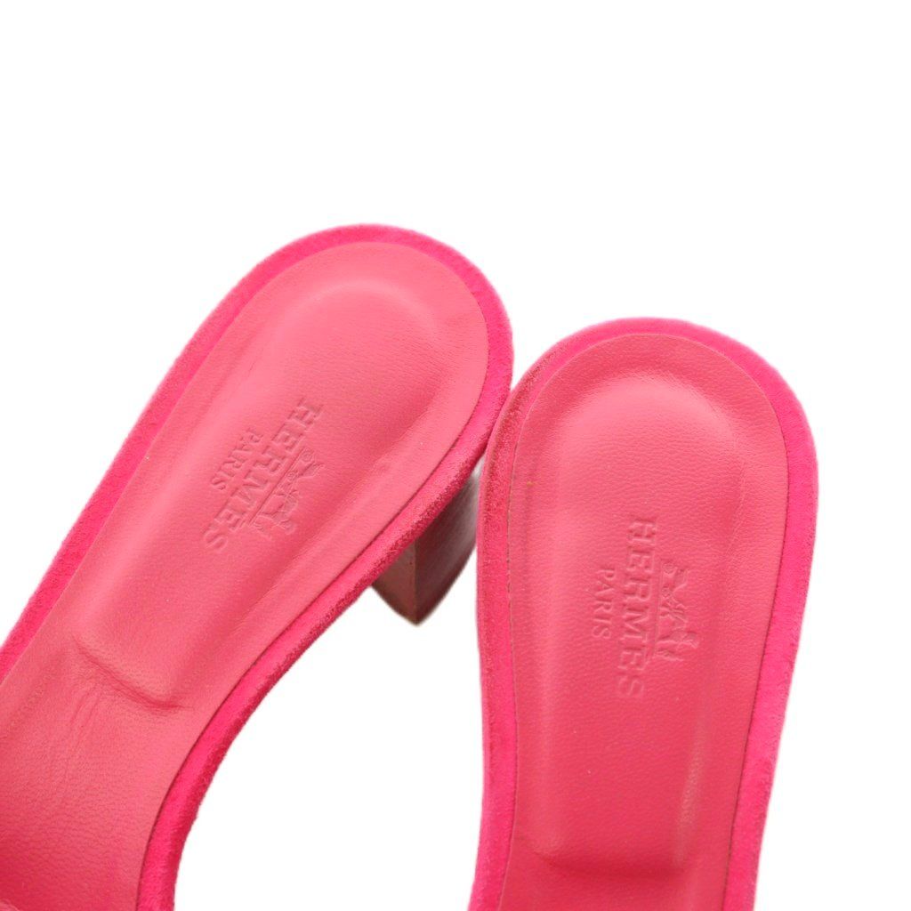 Hermes Oasis Sandals Logo 36 Shocking Pink — view 4