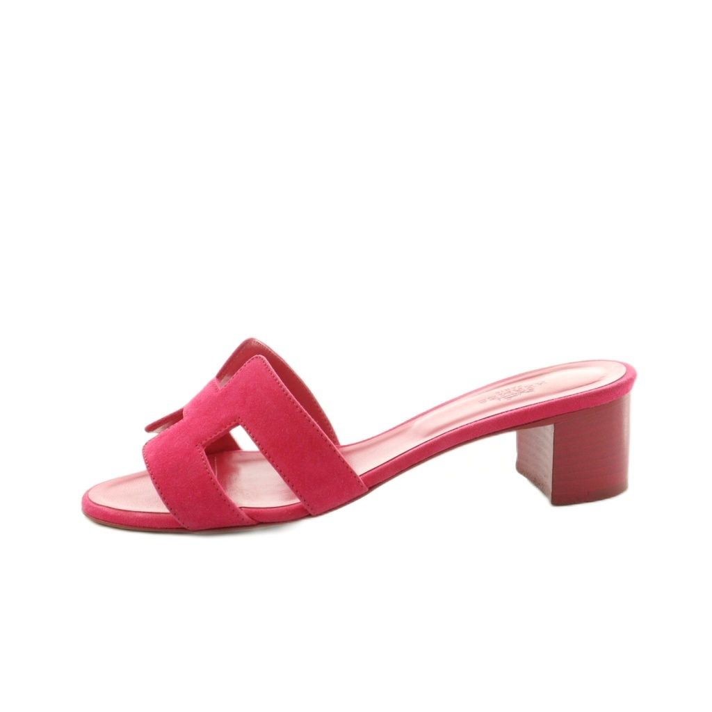 Hermes Oasis Sandals Logo 36 Shocking Pink — view 2