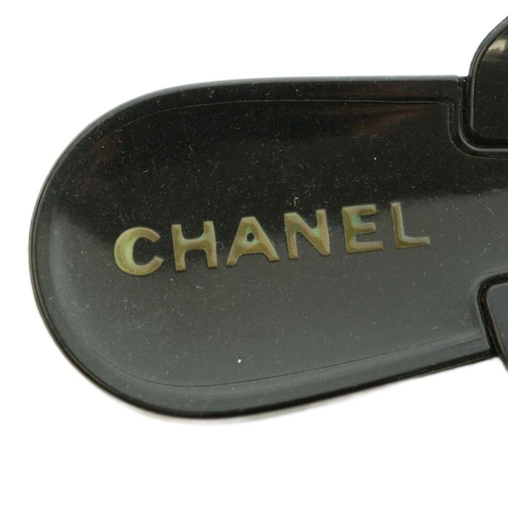 Chanel Camellia Thong Sandals 36 Black — view 8