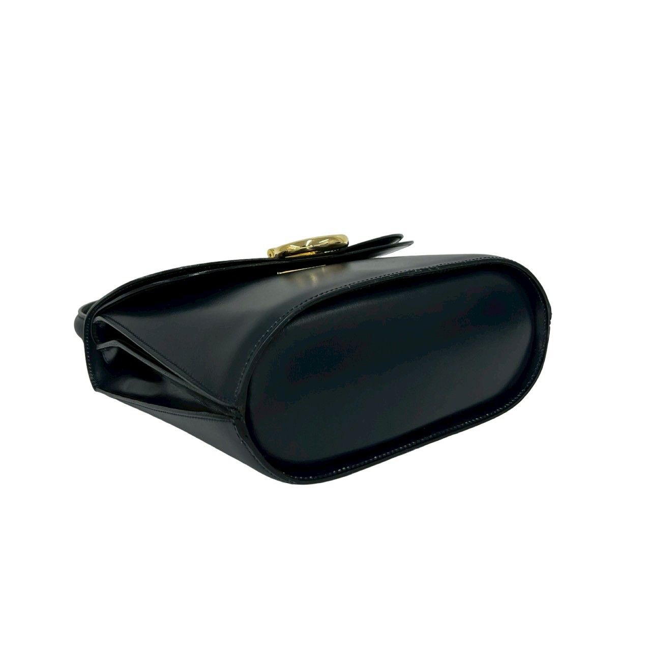 Celine Vintage Logo Gold Leather Handbag Mini Tote Black — view 7