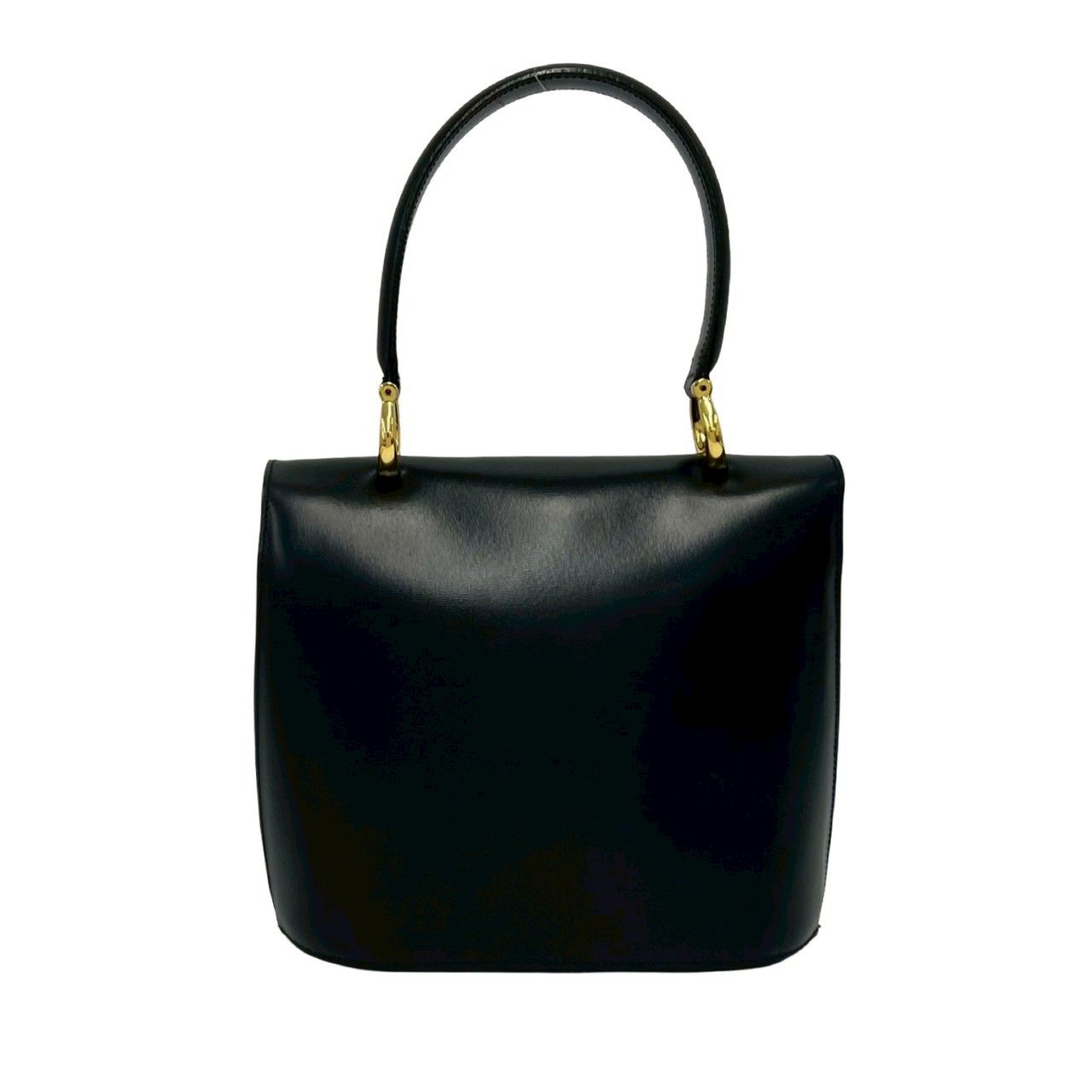 Celine Vintage Logo Gold Leather Handbag Mini Tote Black — view 3