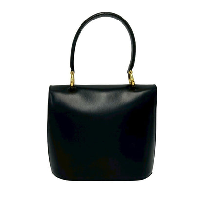 Celine Vintage Logo Gold Leather Handbag Mini Tote Black — view 3