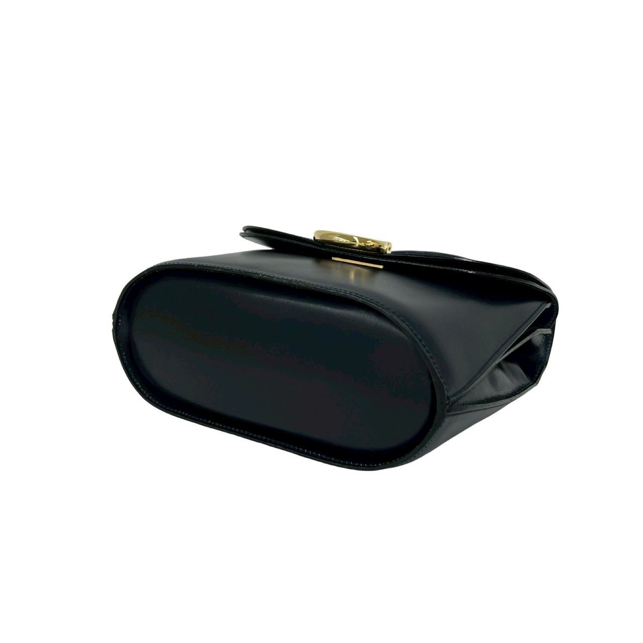 Celine Vintage Logo Gold Leather Handbag Mini Tote Black — view 8