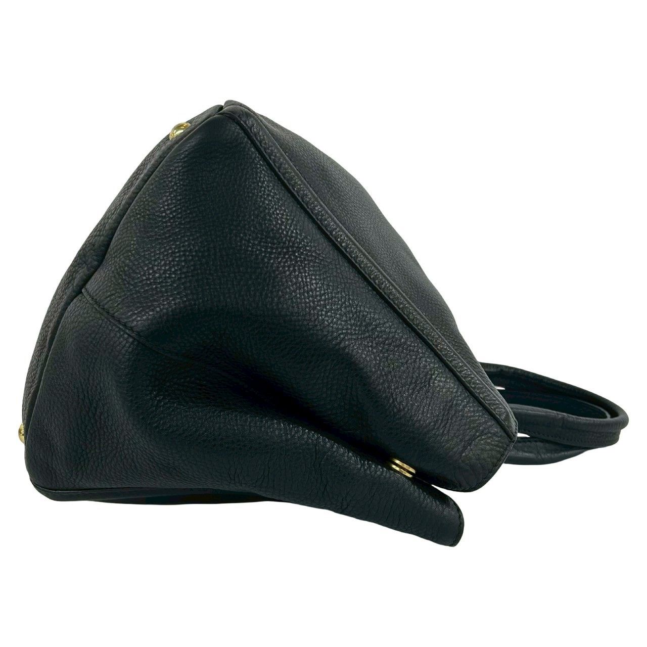 Prada Canapa Leather Boston Bag Tote Black — view 6