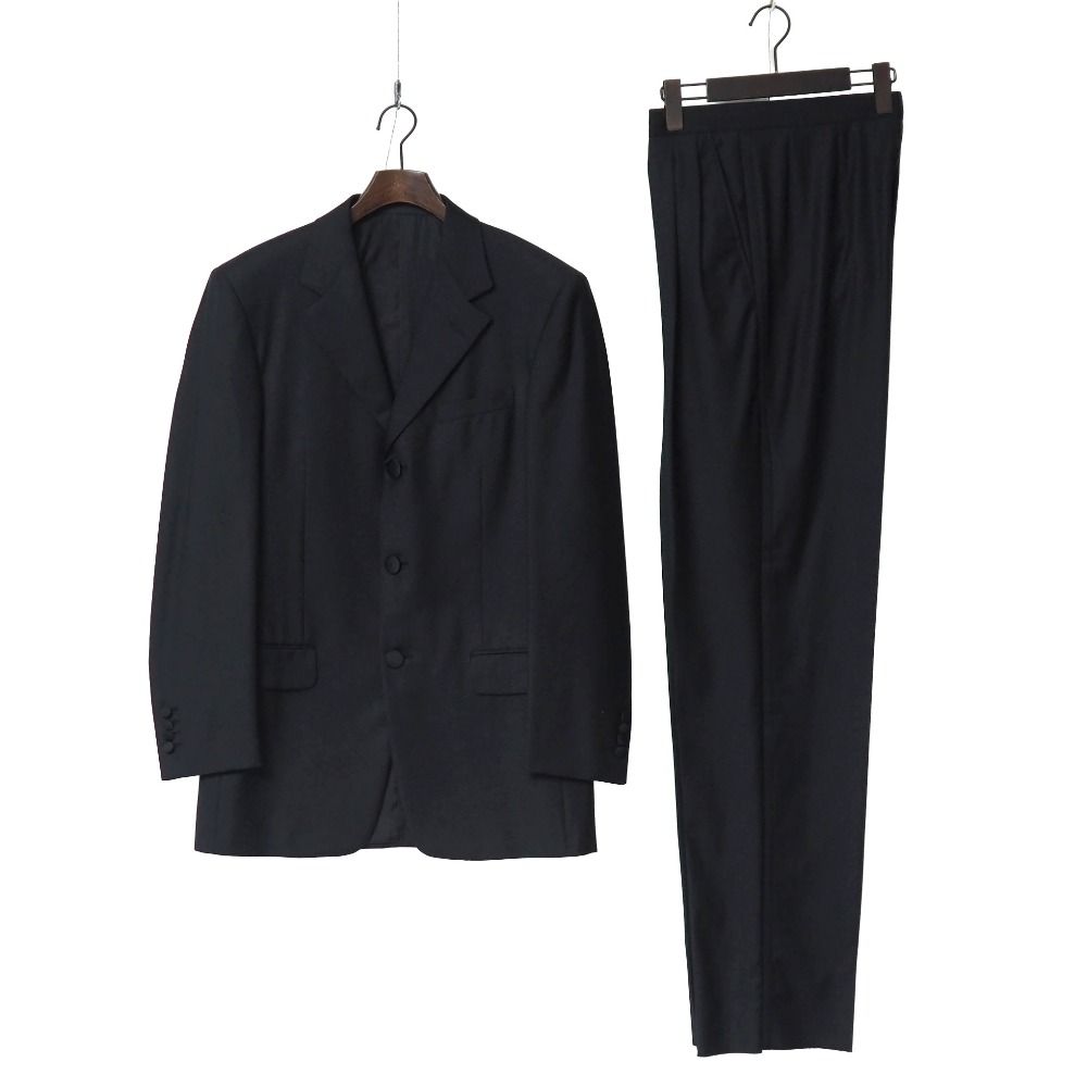 Versace Suit 46 Tailored Leather Single Jacket Two Tuck Trousers