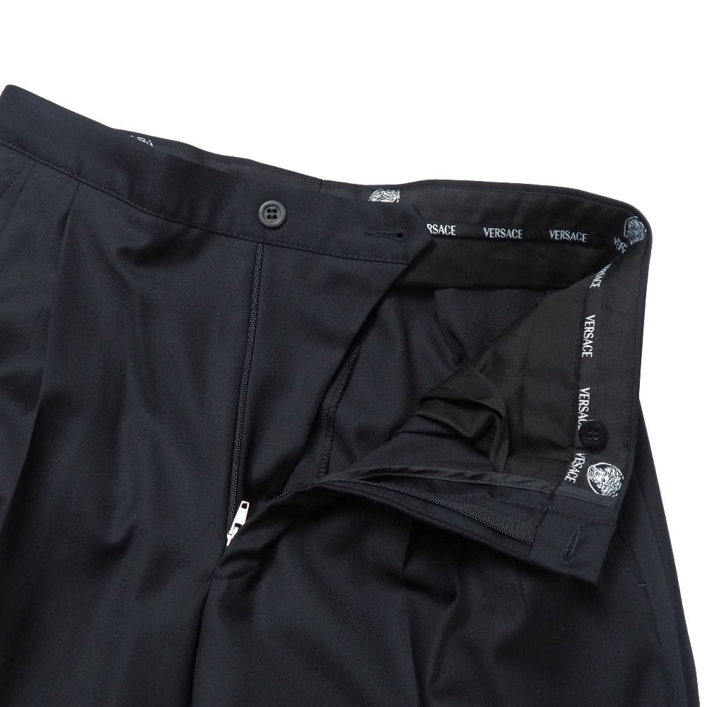 Versace Suit 46 Tailored Leather Single Jacket Two Tuck Trousers — view 6