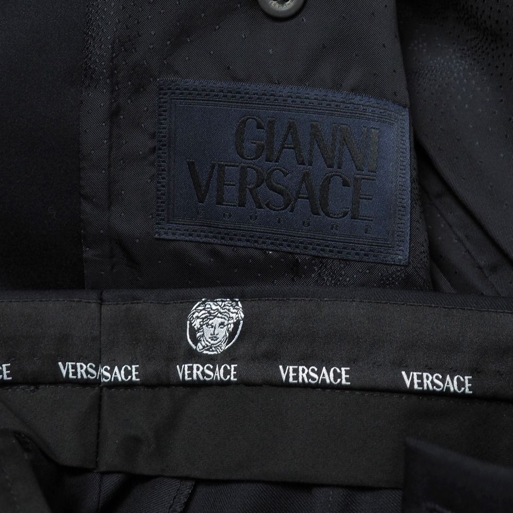 Versace Suit 46 Tailored Leather Single Jacket Two Tuck Trousers — view 8