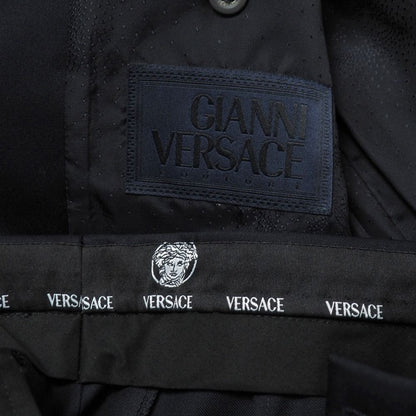 Versace Suit 46 Tailored Leather Single Jacket Two Tuck Trousers — view 8