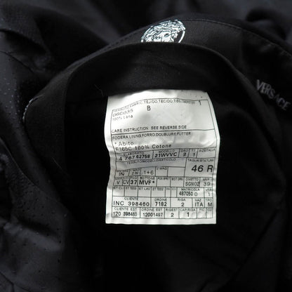 Versace Suit 46 Tailored Leather Single Jacket Two Tuck Trousers — view 9