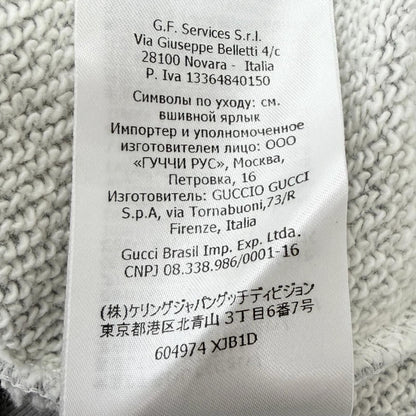 Gucci Cotton 100% Logo Print Pullover Hoodie Gray — view 9