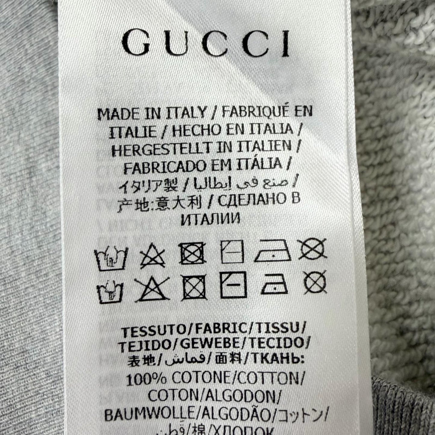 Gucci Cotton 100% Logo Print Pullover Hoodie Gray — view 7