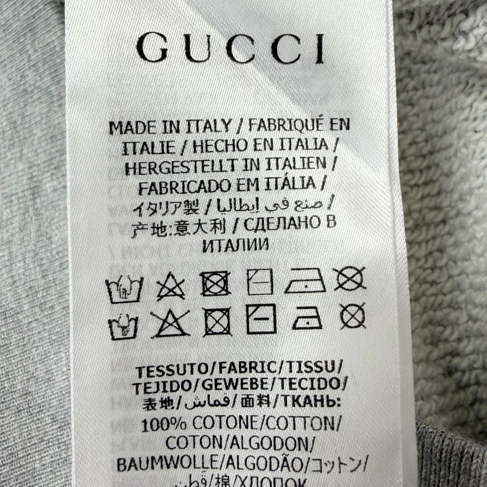 Gucci Cotton 100% Logo Print Pullover Hoodie Gray — view 7
