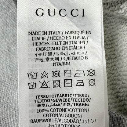 Gucci Cotton 100% Logo Print Pullover Hoodie Gray — view 7