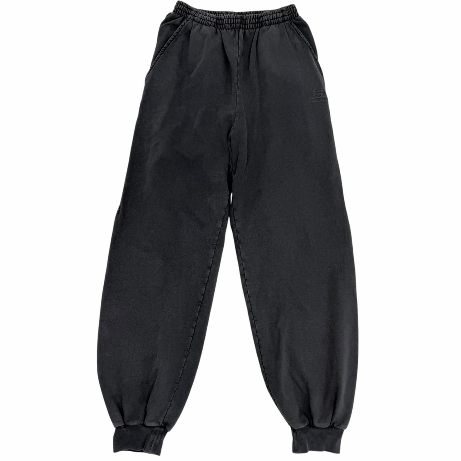 Balenciaga Washed Logo Embroidery Sweatshirt Pants Black XS