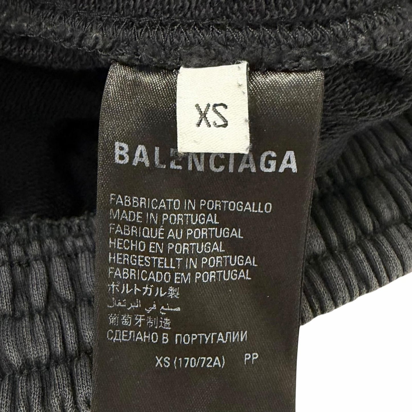 Balenciaga Washed Logo Embroidery Sweatshirt Pants Black XS — view 7
