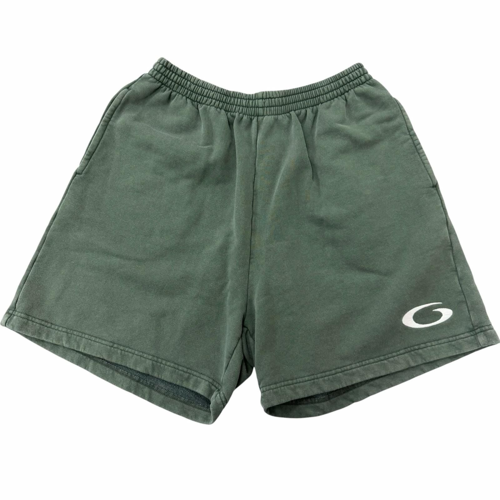 Balenciaga Embroidered Washed Sweatshirt Shorts Green XS