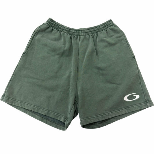 Balenciaga Embroidered Washed Sweatshirt Shorts Green XS