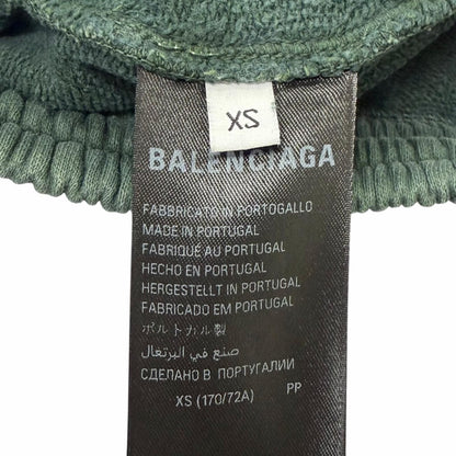 Balenciaga Embroidered Washed Sweatshirt Shorts Green XS — view 7