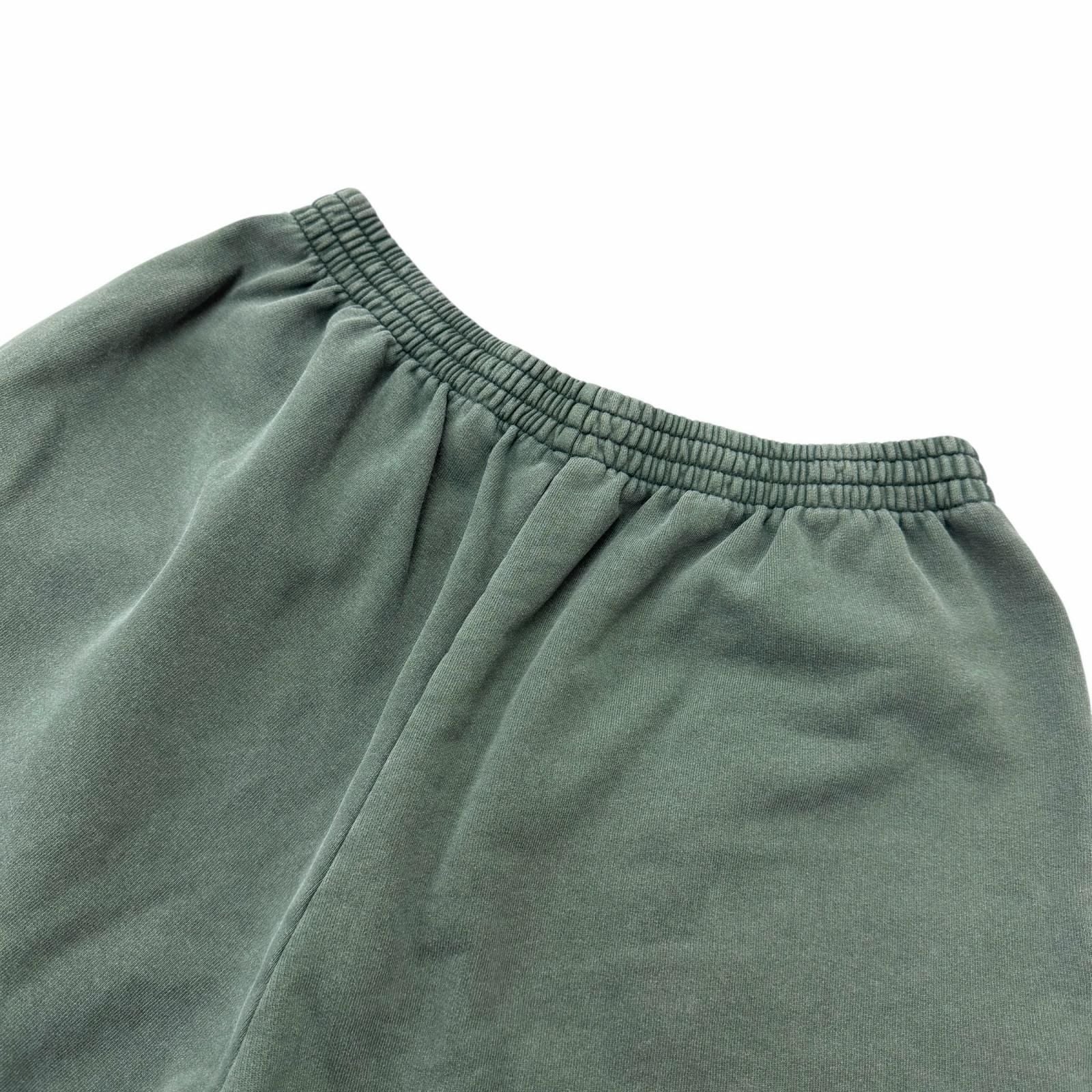 Balenciaga Embroidered Washed Sweatshirt Shorts Green XS — view 4