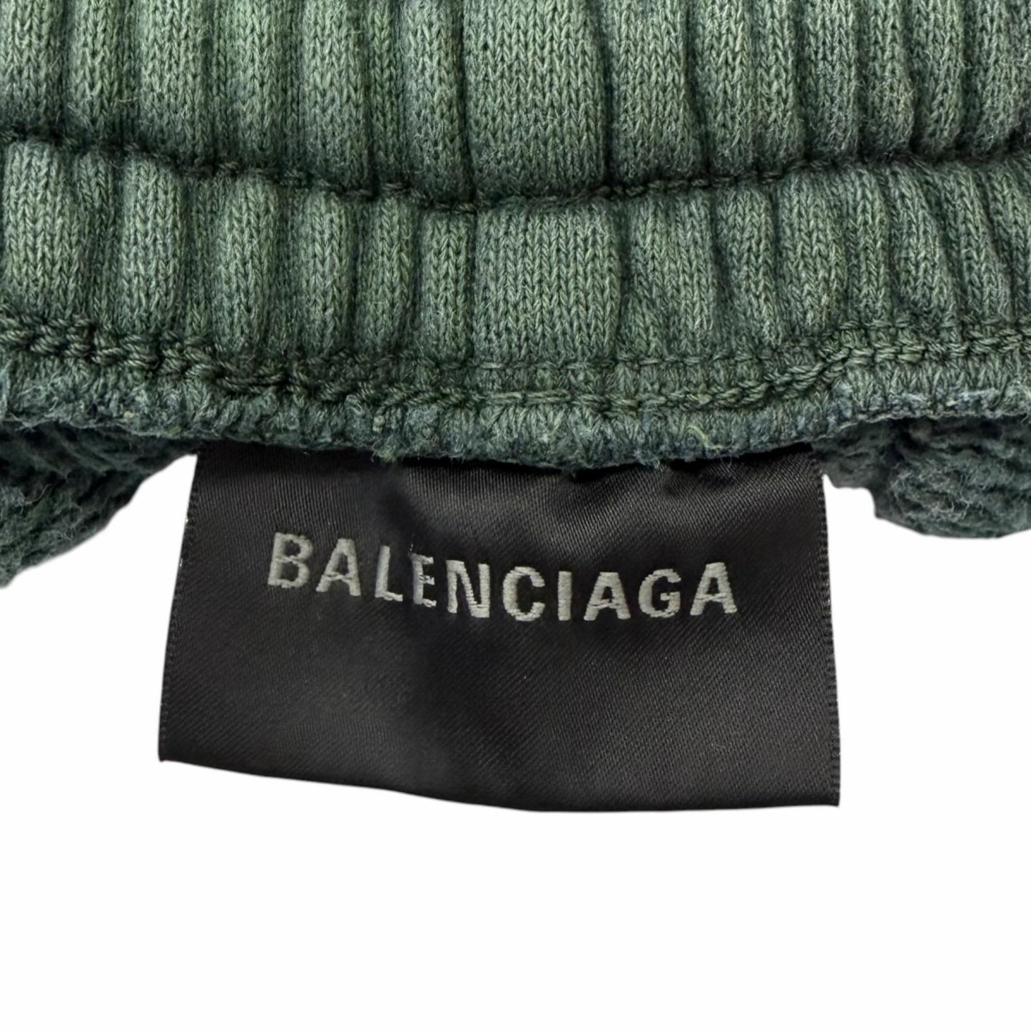 Balenciaga Embroidered Washed Sweatshirt Shorts Green XS — view 6