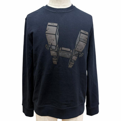 Hermes Odyssey Motif Lambskin Patch Sweatshirt Shirt Navy XS