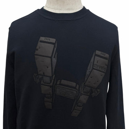 Hermes Odyssey Motif Lambskin Patch Sweatshirt Shirt Navy XS — view 2