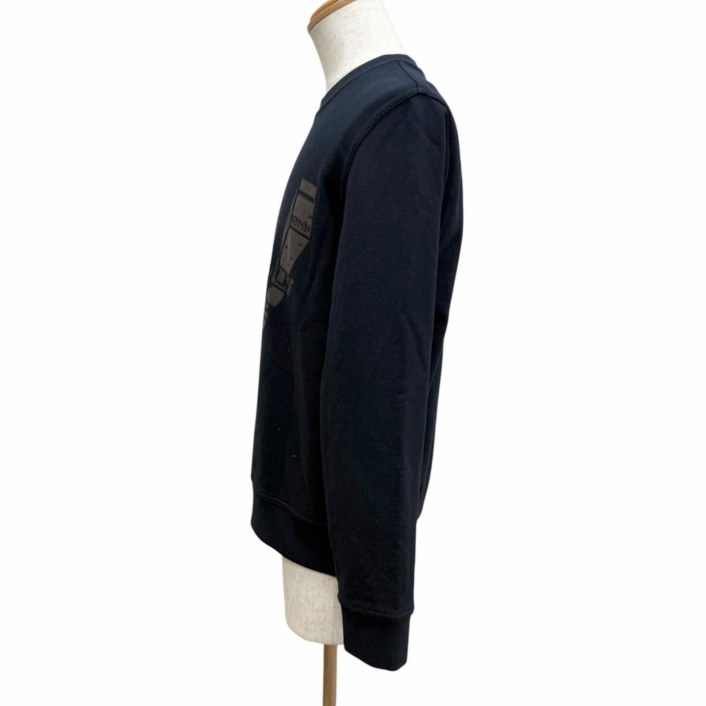 Hermes Odyssey Motif Lambskin Patch Sweatshirt Shirt Navy XS — view 3