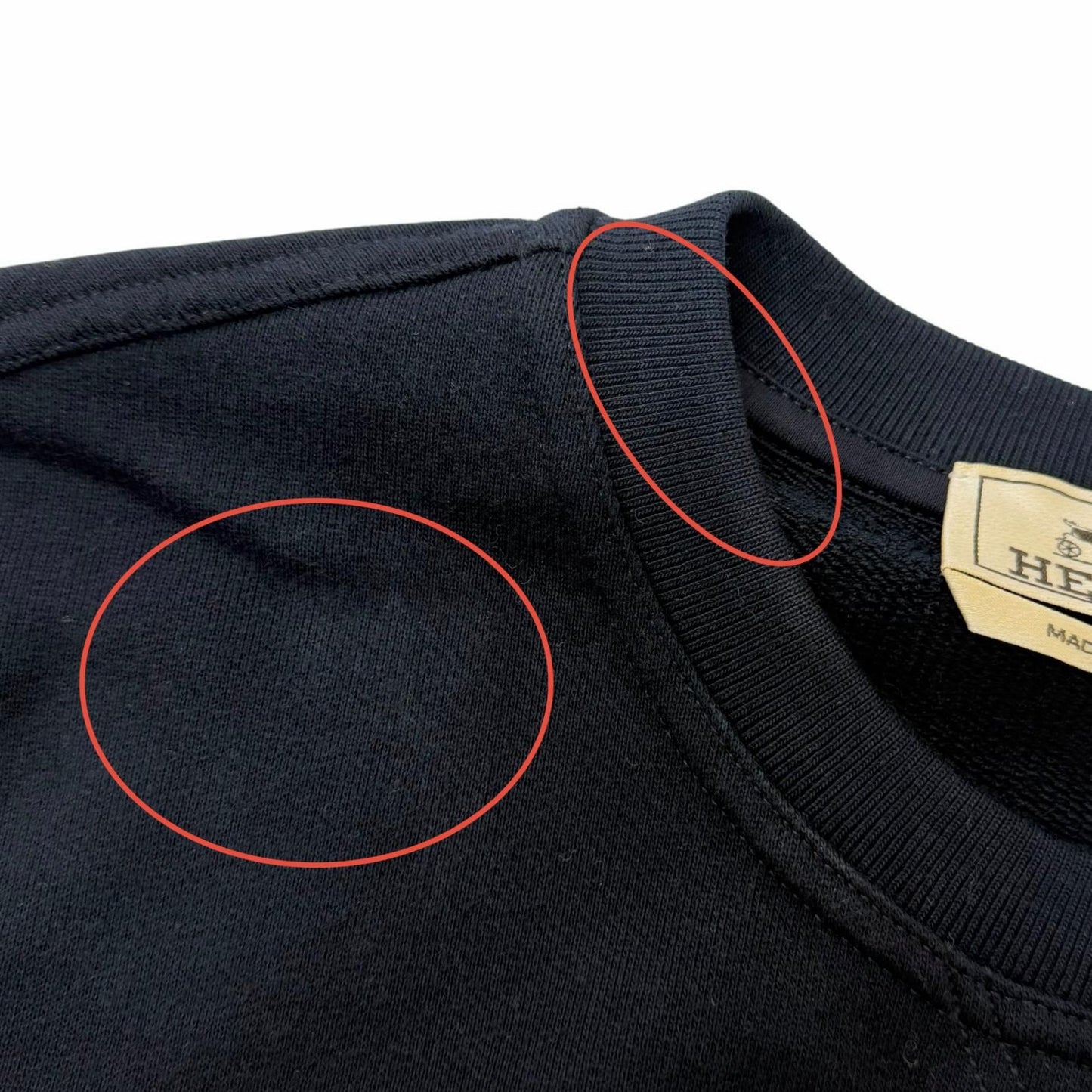Hermes Odyssey Motif Lambskin Patch Sweatshirt Shirt Navy XS — view 8