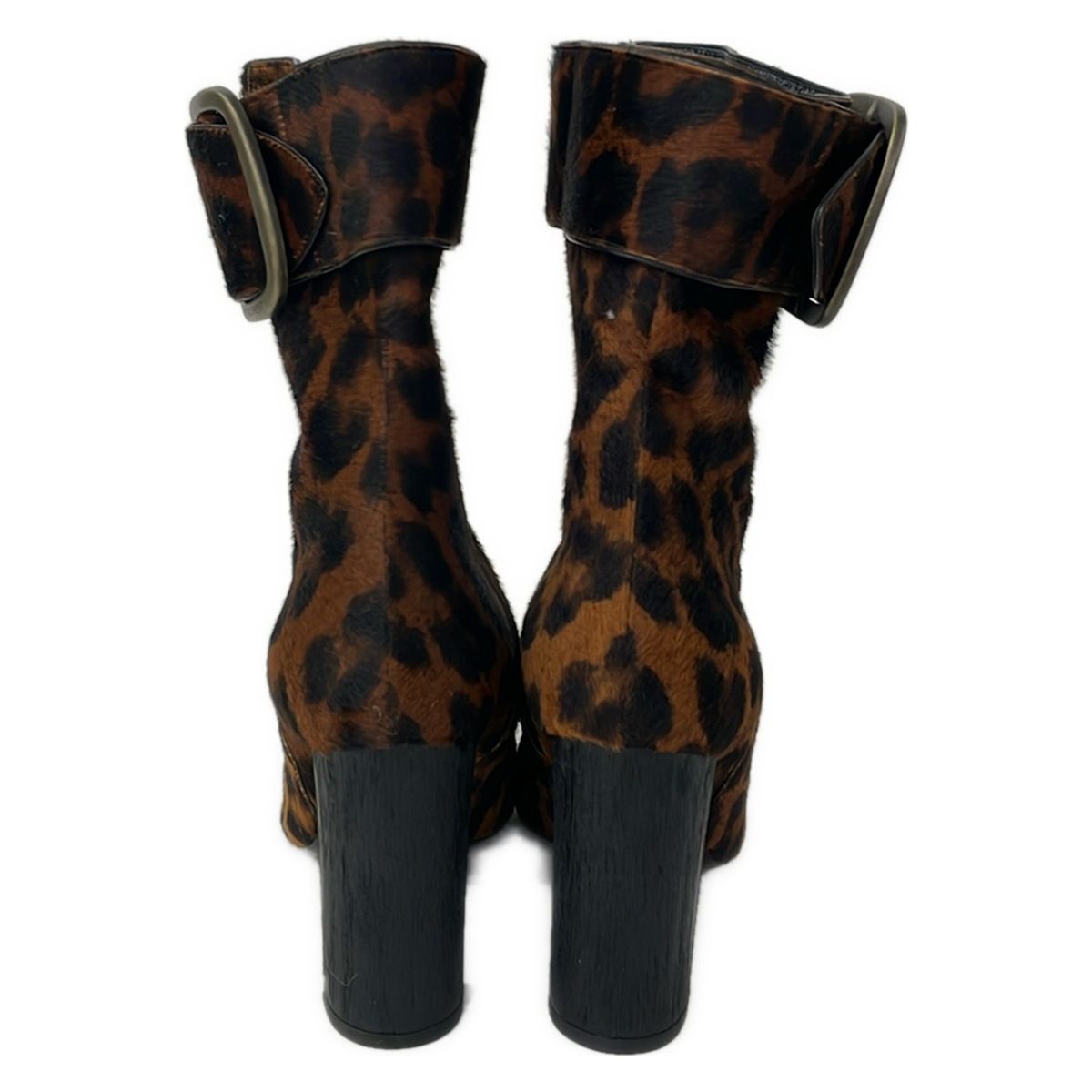 Saint Laurent Paris Short Boots 36.5 Brown Black Leopard Print — view 3