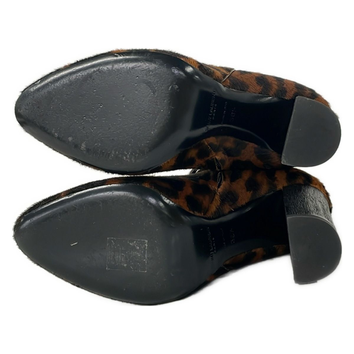 Saint Laurent Paris Short Boots 36.5 Brown Black Leopard Print — view 4
