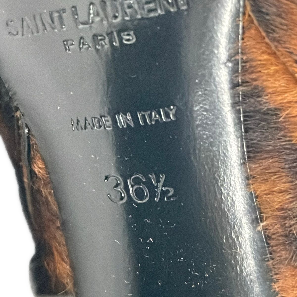 Saint Laurent Paris Short Boots 36.5 Brown Black Leopard Print — view 7