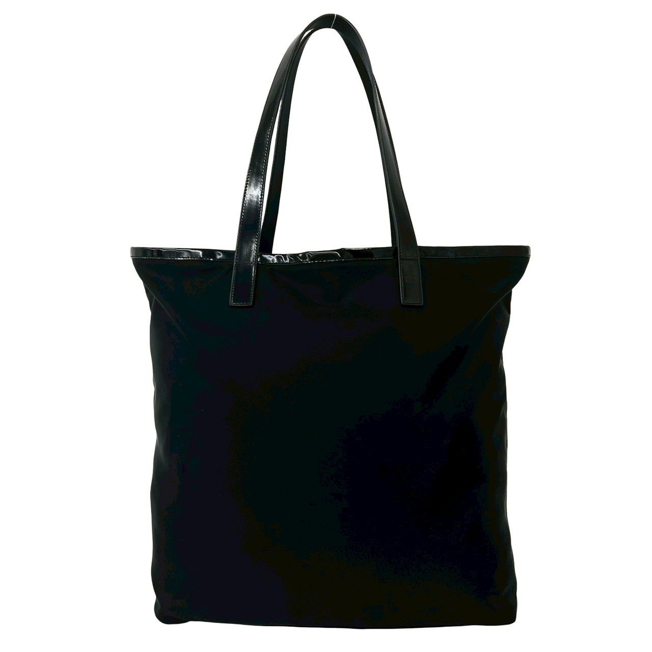 Prada Nylon Leather Tote Business Black — view 3
