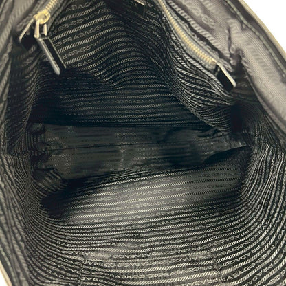 Prada Nylon Leather Tote Business Black — view 9