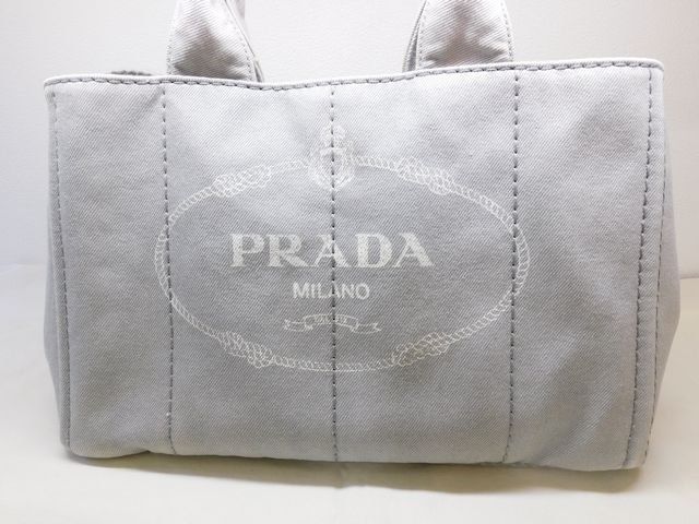 Prada Canapa Nube Handbag Gray Canvas