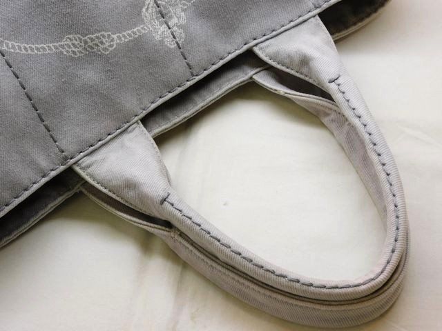 Prada Canapa Nube Handbag Gray Canvas — view 3