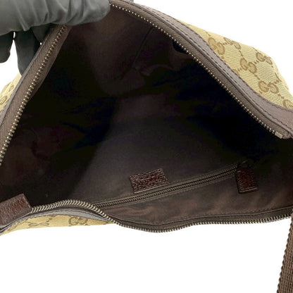 Gucci GG Canvas Logo Shoulder Bag Pochette Crossbody Cross Brown — view 9