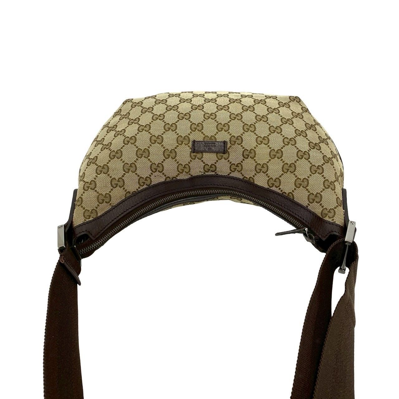 Gucci GG Canvas Logo Shoulder Bag Pochette Crossbody Cross Brown — view 4