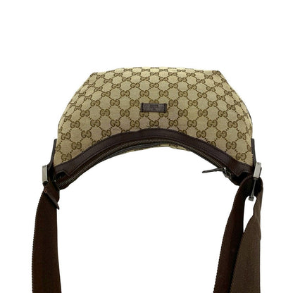 Gucci GG Canvas Logo Shoulder Bag Pochette Crossbody Cross Brown — view 4