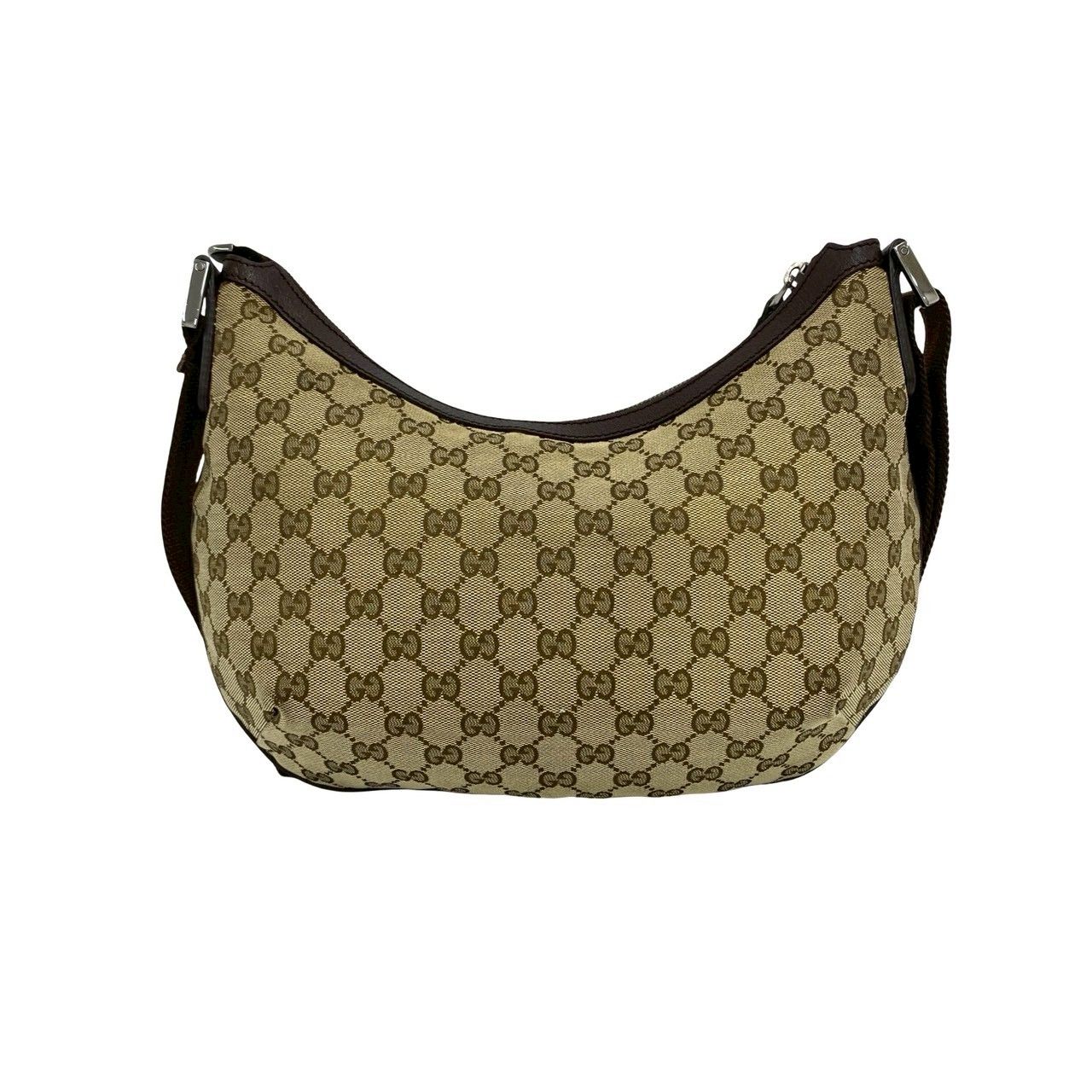 Gucci GG Canvas Logo Shoulder Bag Pochette Crossbody Cross Brown — view 3