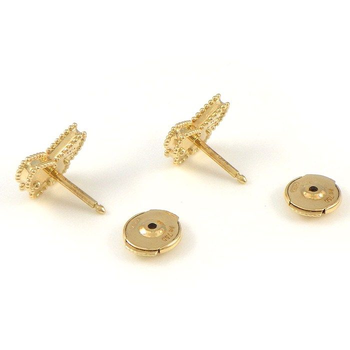 Van Cleef & Arpels Earrings Sweet Alhambra Papillon White Shell 18k Yellow Gold — view 2