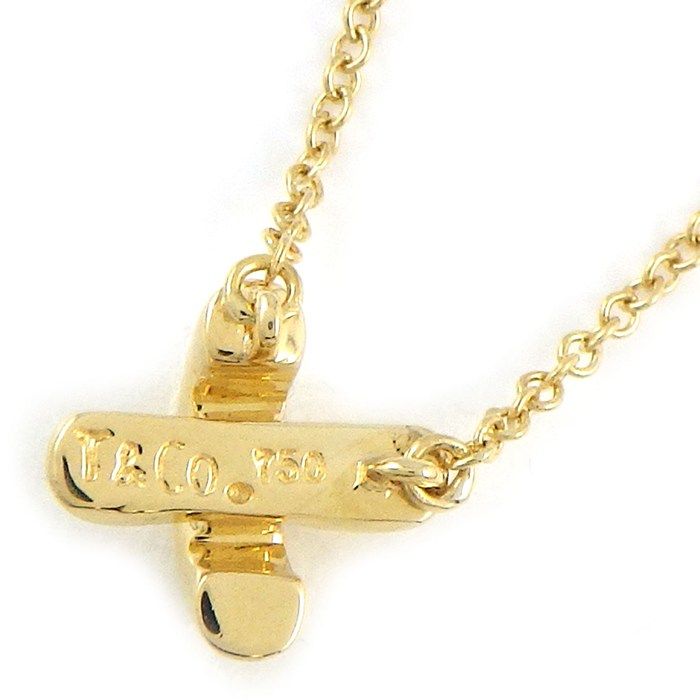 Tiffany & Co Necklace Cross Stitch 18k Yellow Gold — view 2