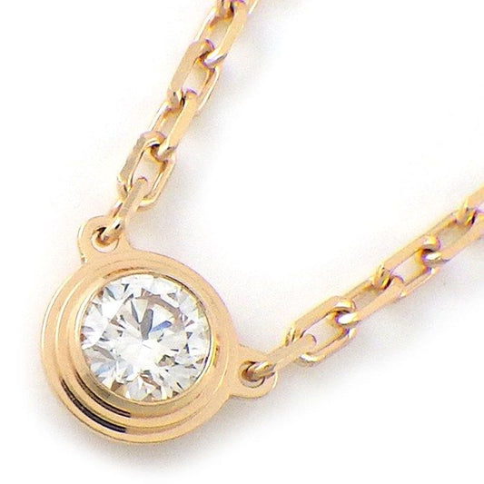 Cartier Necklace Damm le SM Diamant Leger 1 Point Diamond 18k Pink Gold