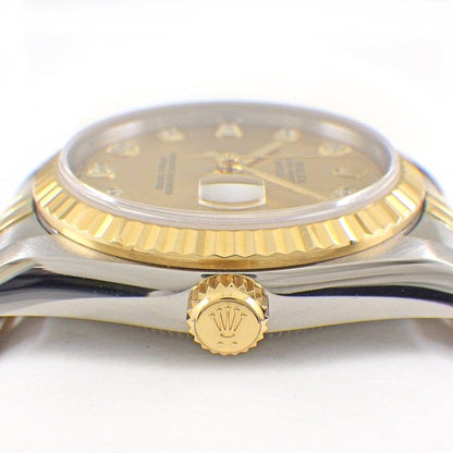 Rolex Watch Datejust Date 10 Point Diamond Index Champagne Gold Dial 18k Yellow — view 2
