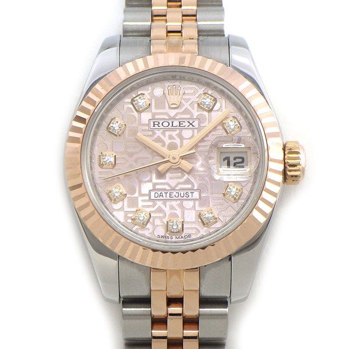Rolex Watch Datejust No Roulett 10 Points Diamond Index Pink Computer Dial