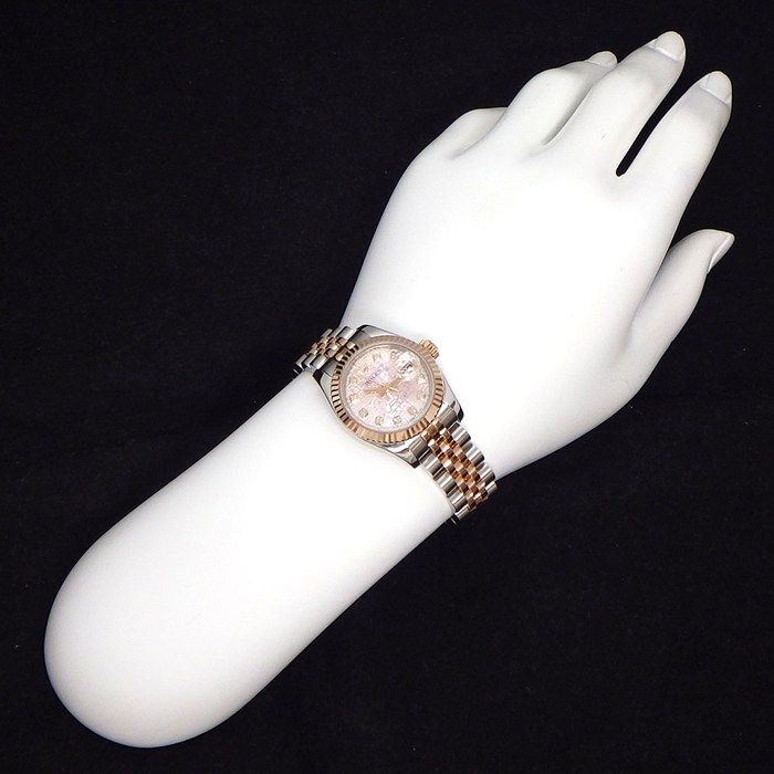 Rolex Watch Datejust No Roulett 10 Points Diamond Index Pink Computer Dial — view 7