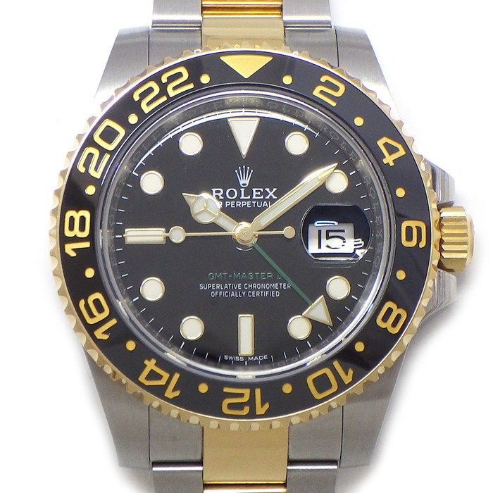 Rolex Watch GMT Master II Roulett Black Dial Date Luminous Hands Index Rotating